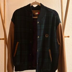 Tommy Hilfiger Men's Plaid Bomber Jacket - Black, Green, and Brown